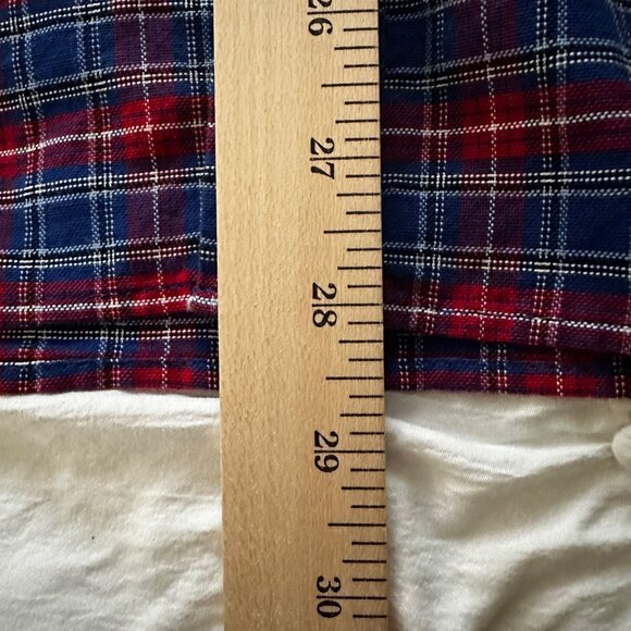 Gap Men's XXL  Blue/Red Plaid Long Sleeve Button-Up Shirt Standard Fit Stretch - Picture 6 of 8